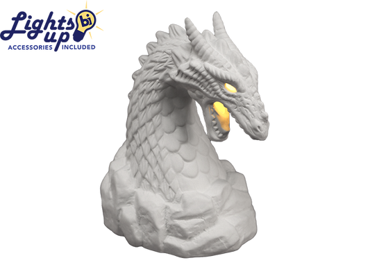 Lighted Fierce Dragon Bust
